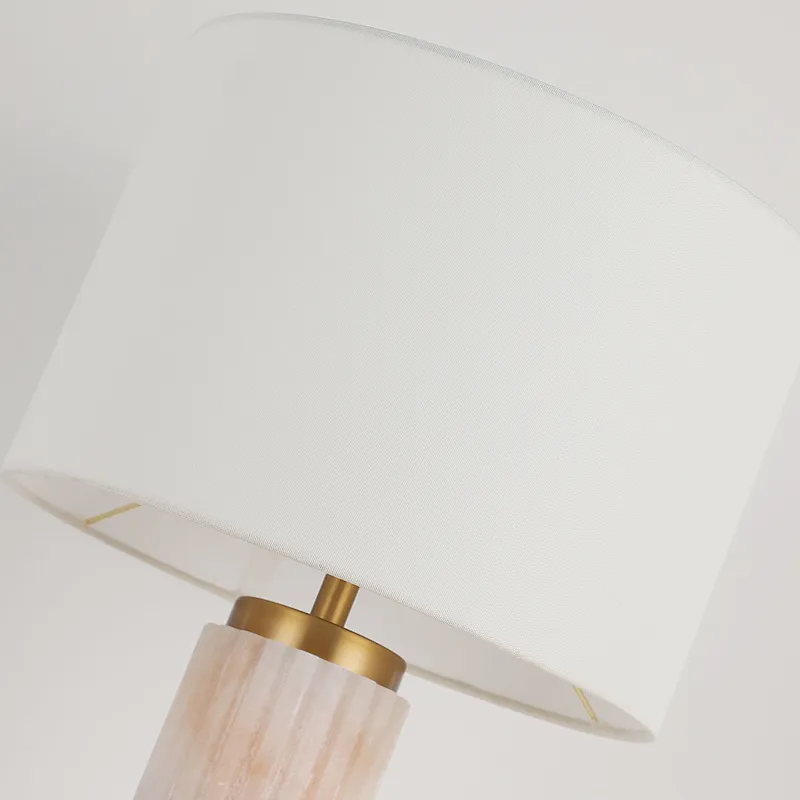 Triple gear-shaped alabaster art elgant living room table lamp